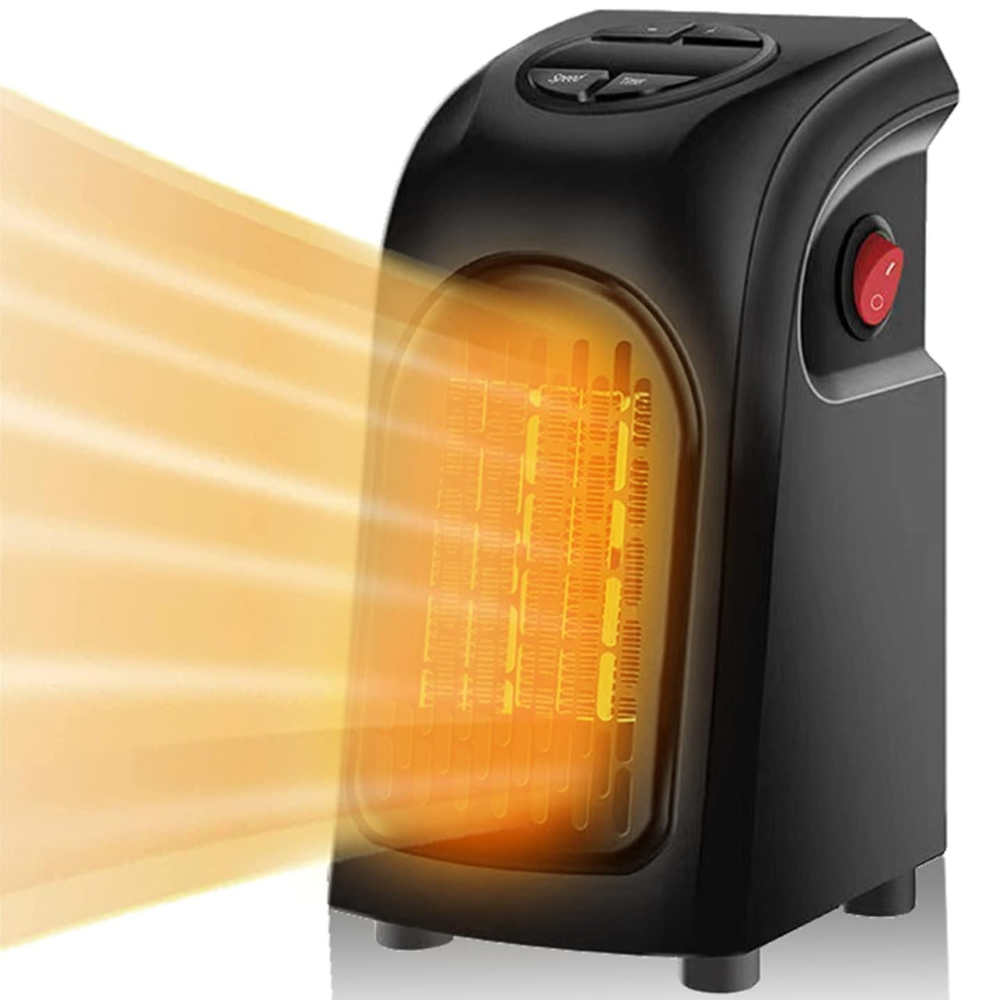 Socket heater with thermostat and PTC element