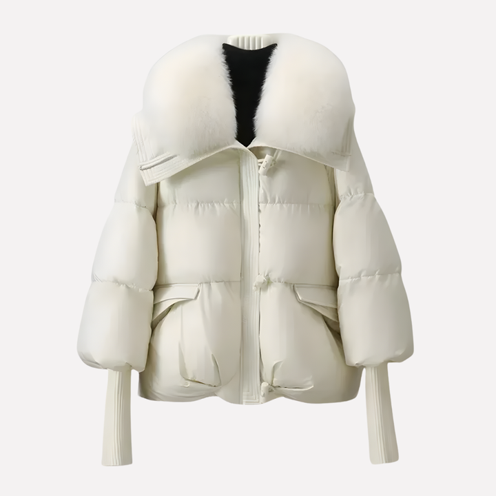 Women’s Puffer Jacket with Faux Fur Collar