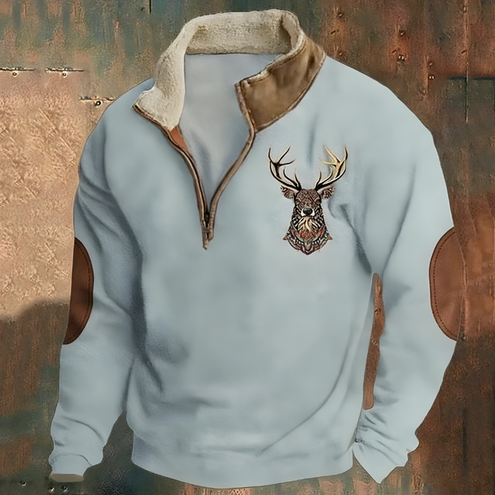 Roan™ | Casual Embroidered Half Zip Jumper