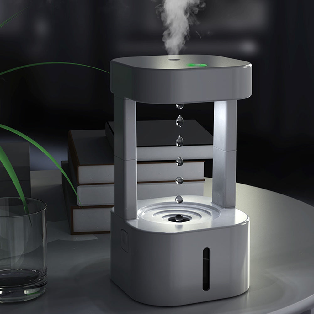 Anti-gravity humidifier with 580 ml tank and auto-stop