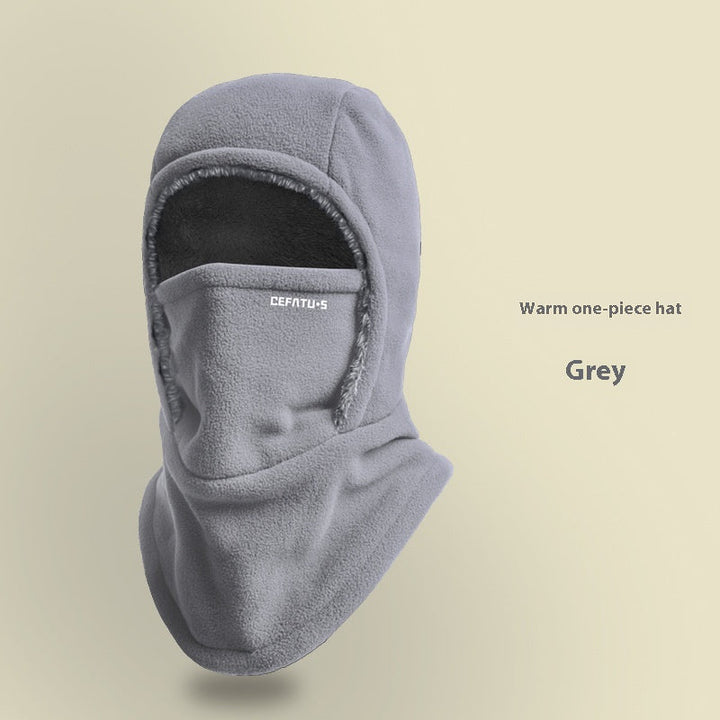 Hooded hat with scarf and face mask – with warm lining