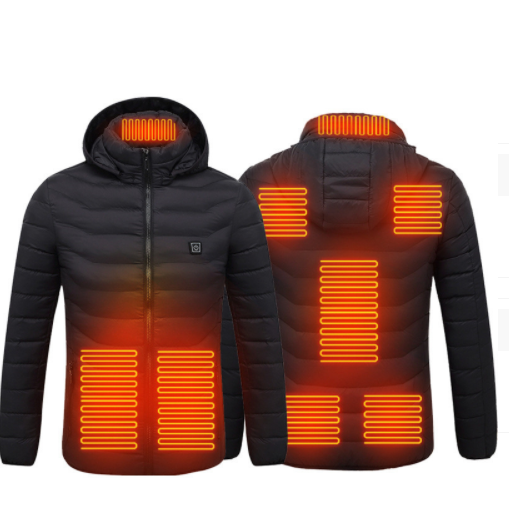 Heated jacket with 8 zones or heated T-shirt, in 4 colours