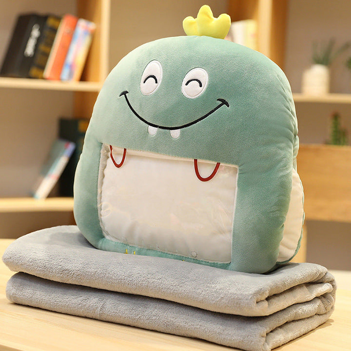 Cuddle cushion with hand warmer and little blanket, your phone stays visible
