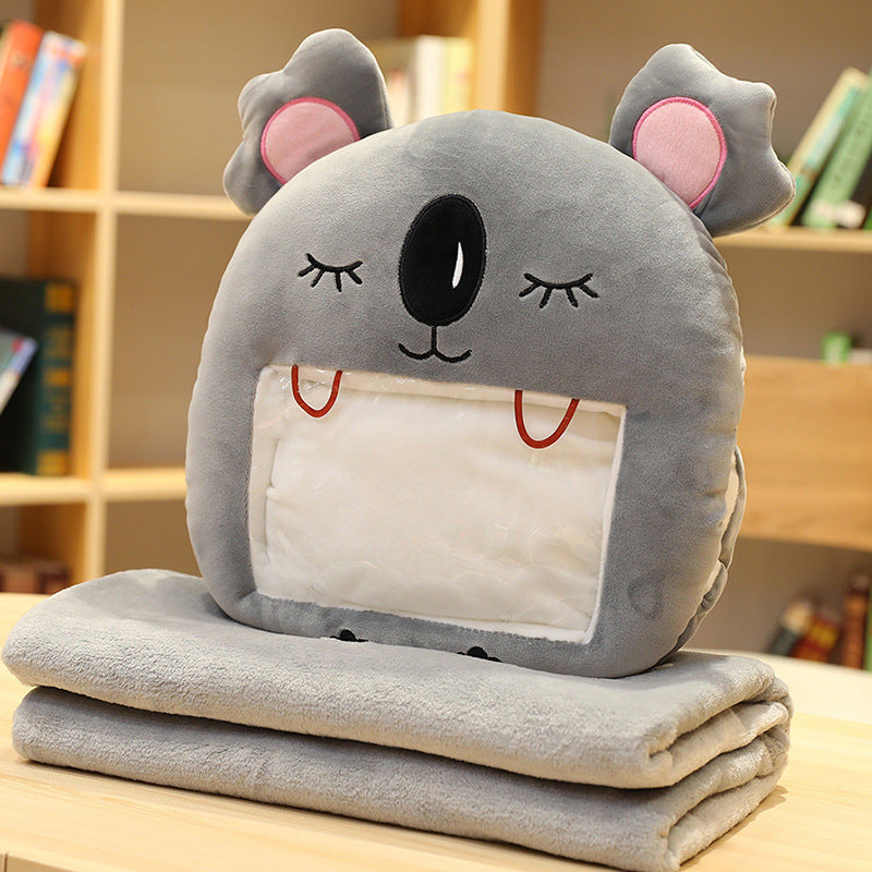 Cuddle cushion with hand warmer and little blanket, your phone stays visible