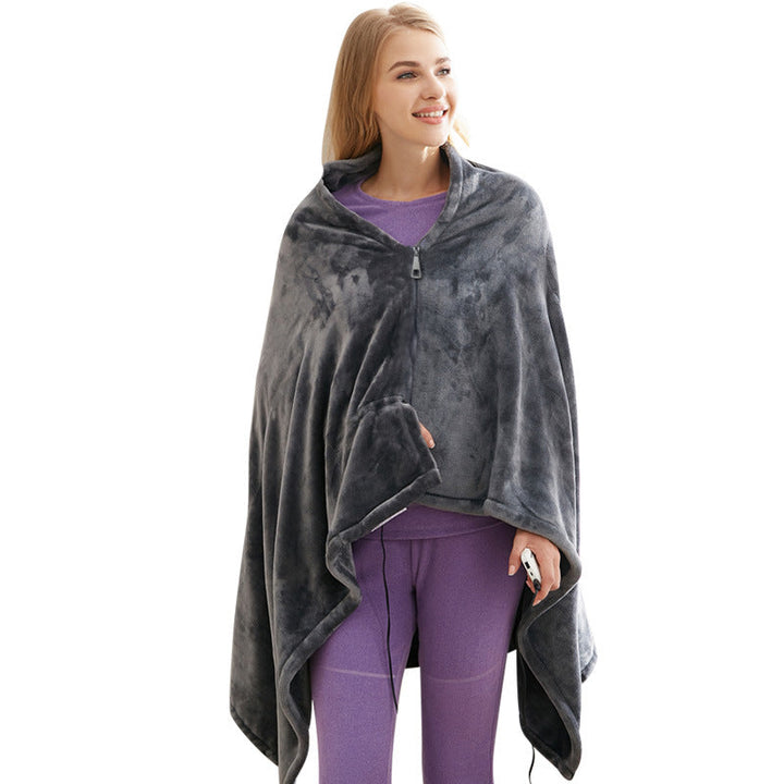 Electric coral fleece throw with USB, 150 × 85 cm