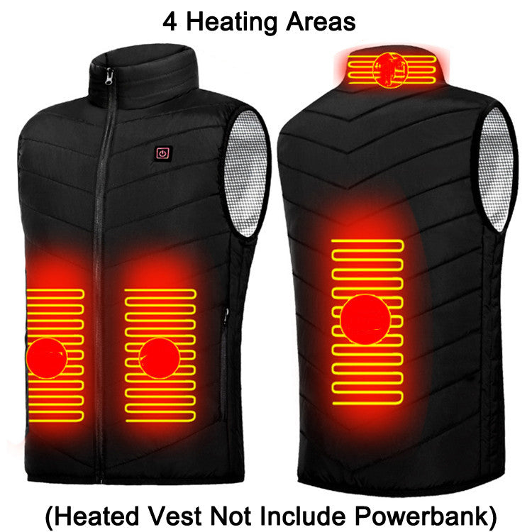 Heated jacket with stand-up collar, USB and up to 9 heat zones