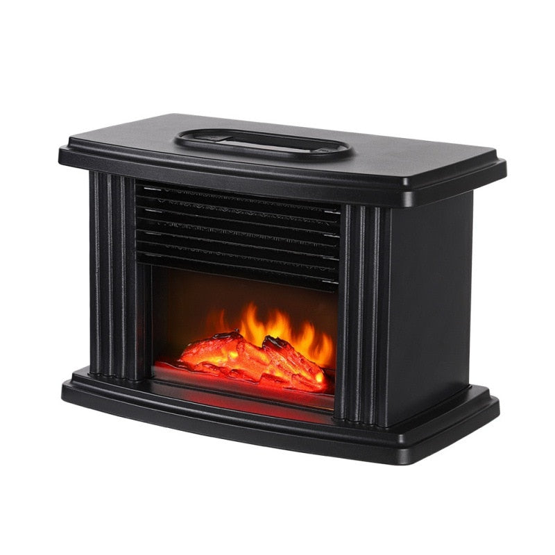 Electric fireplace heater with LED flames and remote control, 1000 W
