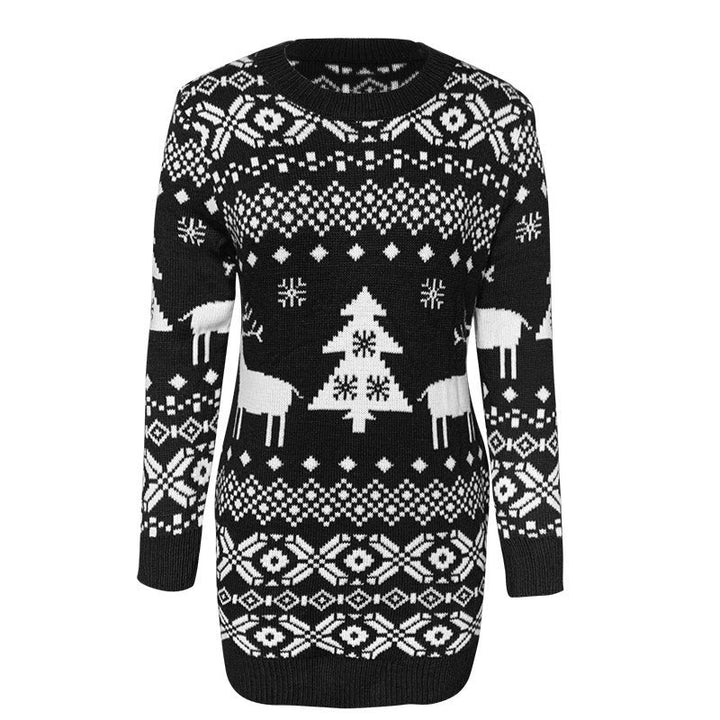 Women's Christmas jumper with reindeer and snowflakes, soft knit