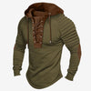Men’s Sweatshirt with Lace-Up Neckline and Comfortable Hood