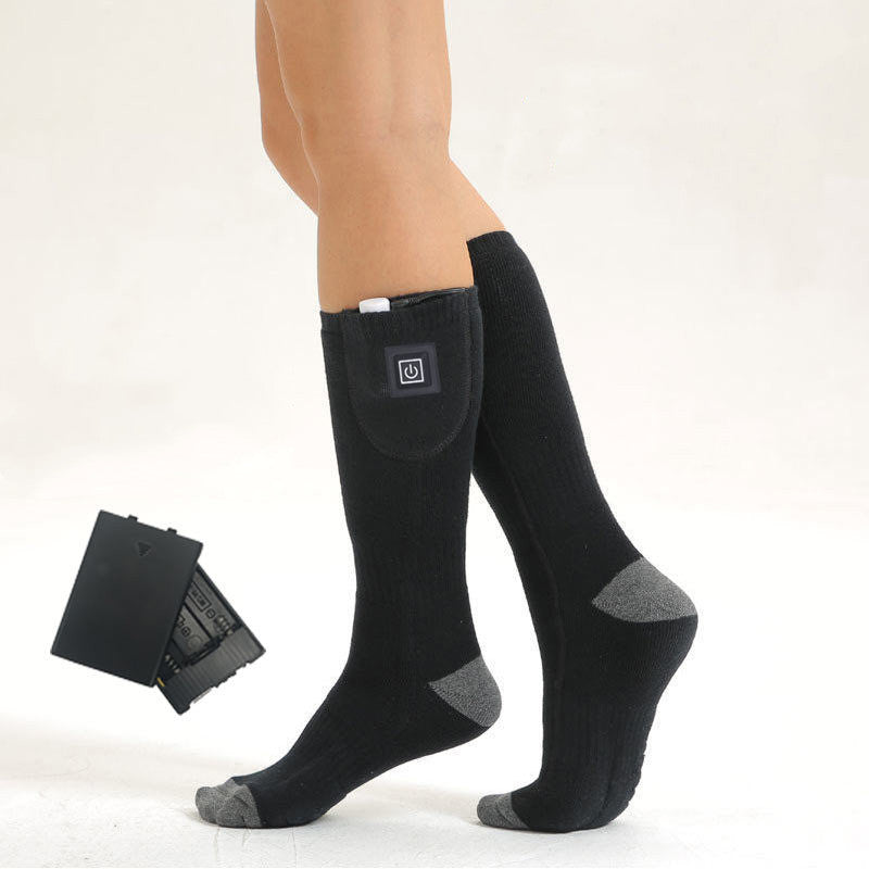 Heated cotton socks, battery, rechargeable or power bank powered