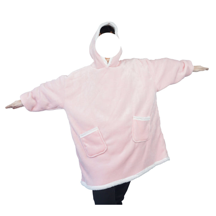 Blanket hoodie in flannel with hood and pocket – one size