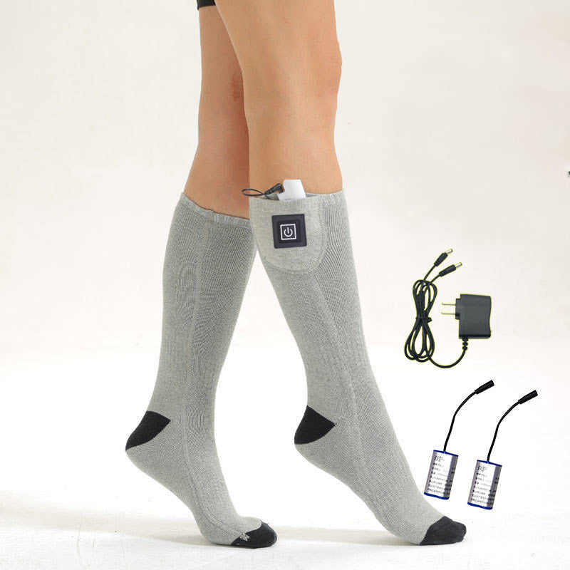 Heated cotton socks, battery, rechargeable or power bank powered