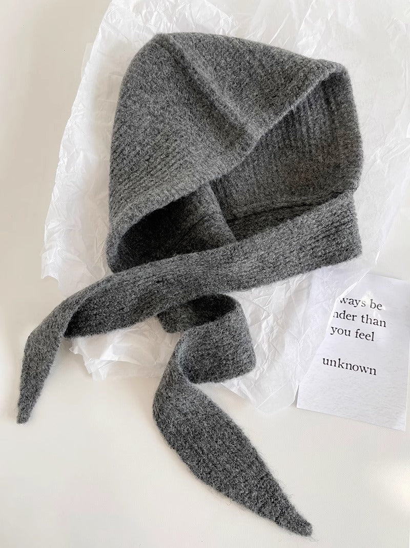 Knitted balaclava with ear warmers – retro, in a wool blend