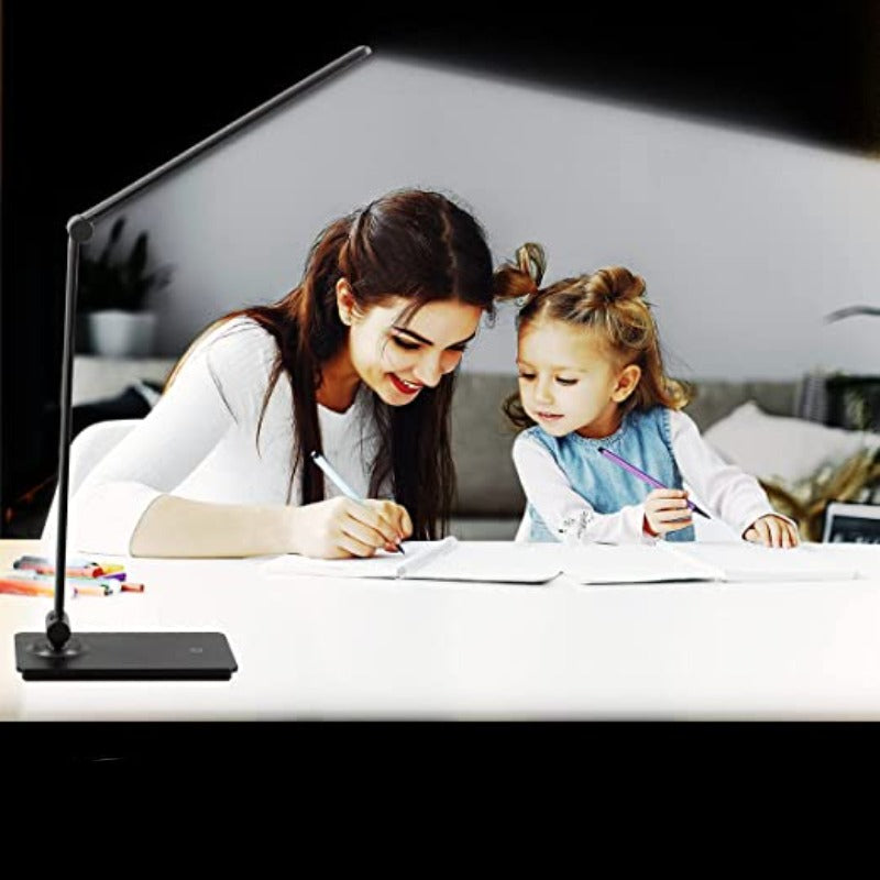 LED Desk Lamp, Desk Lamp with Touch Control and 3 Brightness Levels, Dimmable Office Lamp with Adjustable Arm, Foldable Table Lamp for Desk, Bedroom, Bedside Table, Office