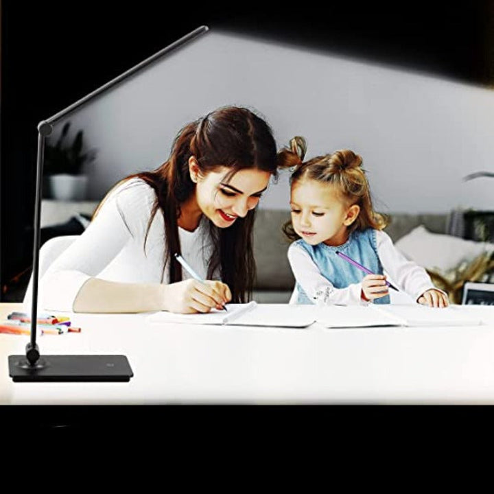 LED Desk Lamp, Desk Lamp with Touch Control and 3 Brightness Levels, Dimmable Office Lamp with Adjustable Arm, Foldable Table Lamp for Desk, Bedroom, Bedside Table, Office