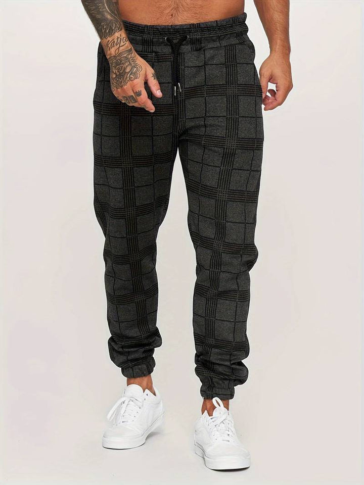 UrbanFit – Checkered Slim Fit Joggers for Men