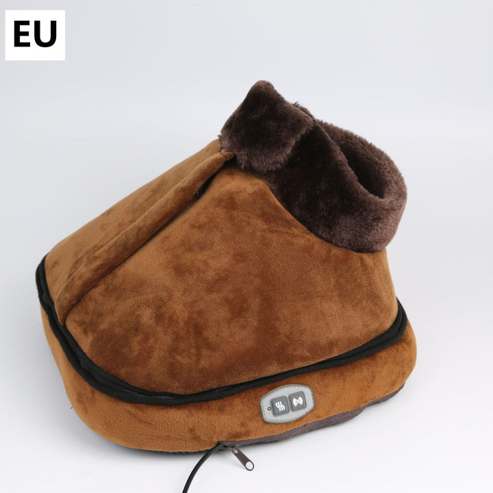 Electric foot warmer with massage and hand control