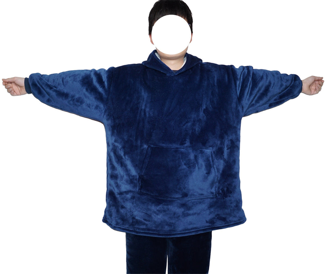 Blanket hoodie in flannel with hood and pocket – one size