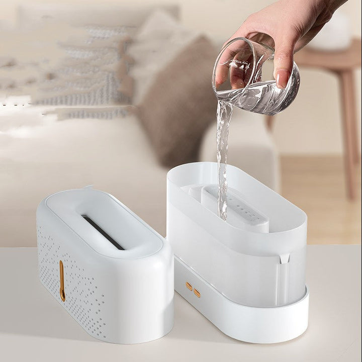 Ultrasonic flame diffuser with scented oil included, 200 ml tank
