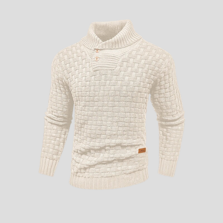 Men’s Half-Collar Button-Up Sweater