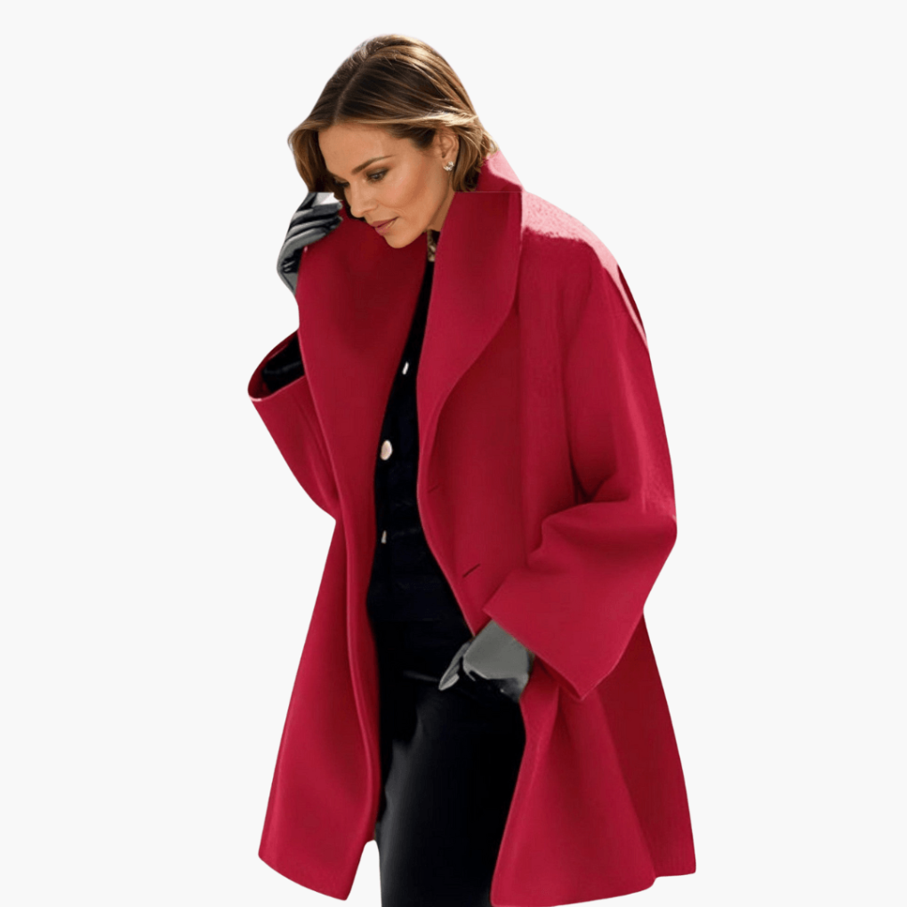 Women's Jacket with Wide Collar and Long Sleeves