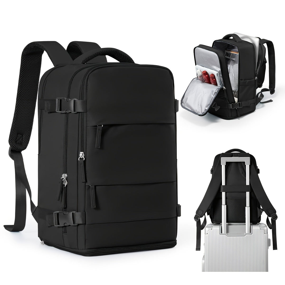 Multifunctional Travel and Day Backpack with Shoe Compartment and Waterproof Sections