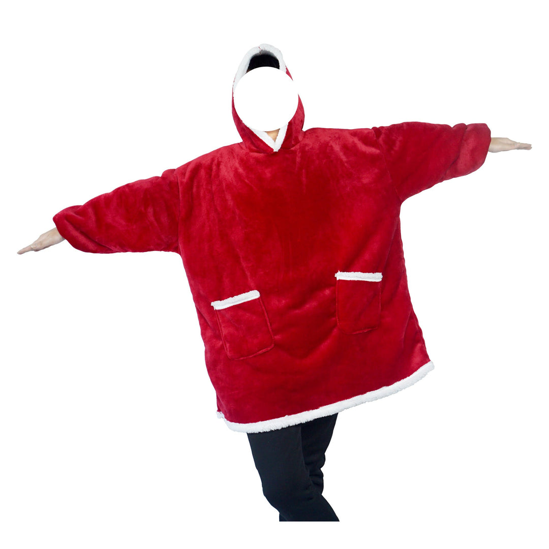 Blanket hoodie in flannel with hood and pocket – one size