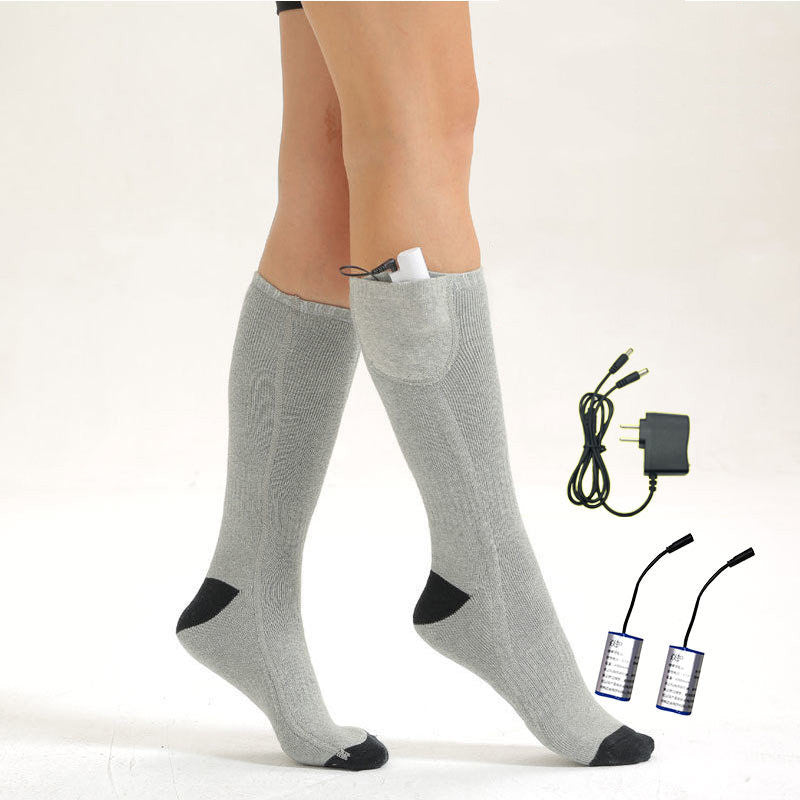 Heated cotton socks, battery, rechargeable or power bank powered