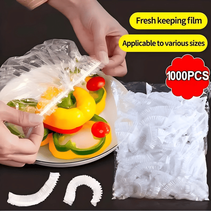 1000 Disposable Elasticated Food Covers, PE Bowl and Plate Covers 35 cm