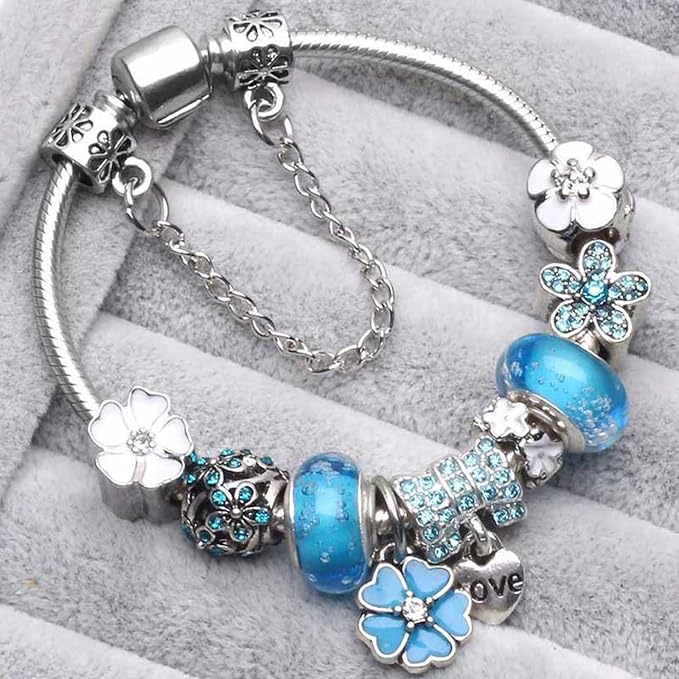 Sterling Silver 925 Bracelet with Flower-Shaped Charm | Elegant Jewellery Gift for Women