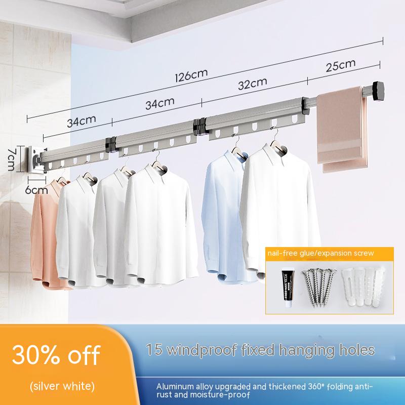 Foldaway drying rack with suction cup, no drilling into the wall