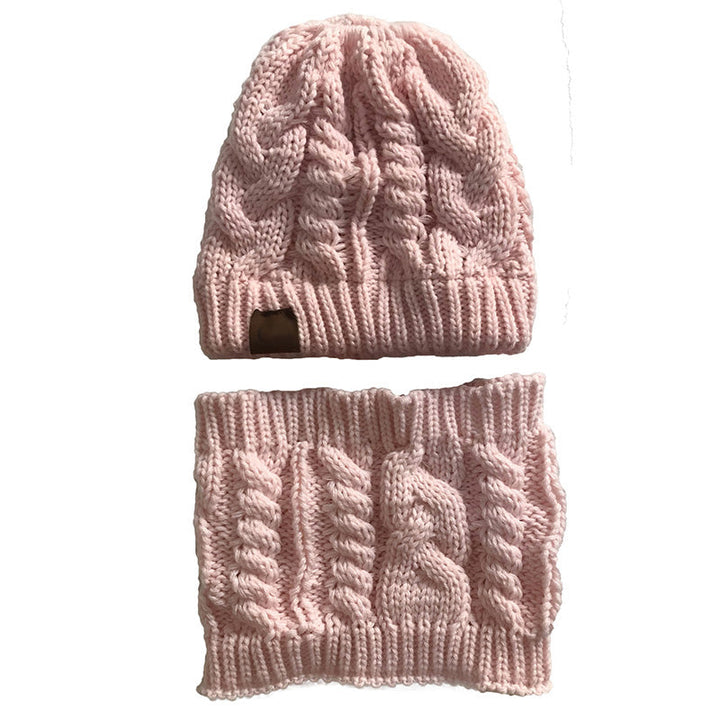 Women's knitted hat with detachable snood – stretchy and warm