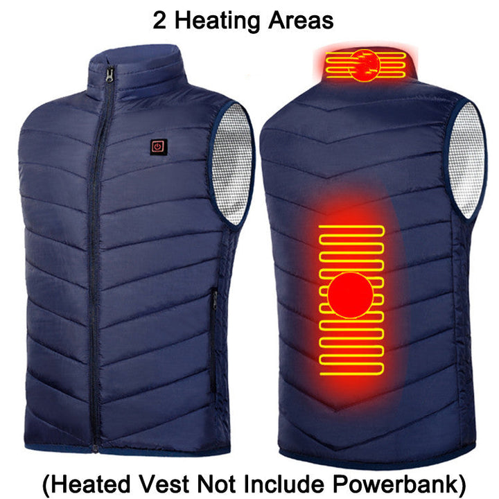Heated jacket with stand-up collar, USB and up to 9 heat zones