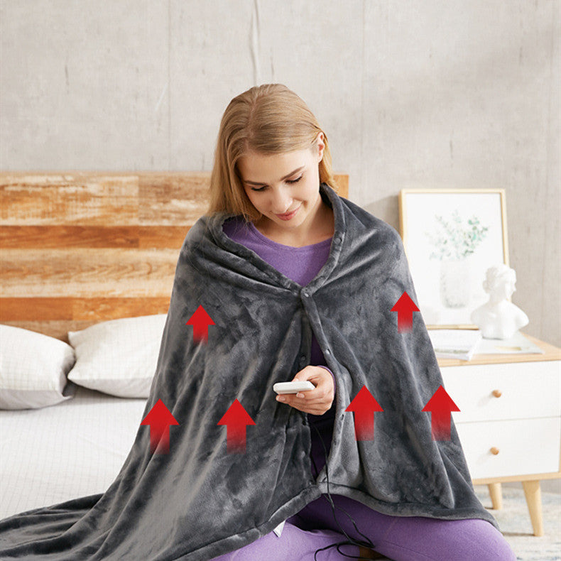 Electric coral fleece throw with USB, 150 × 85 cm