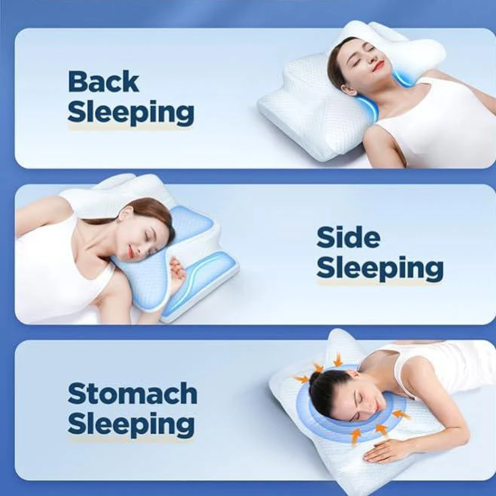 Sleep Apnoea and Snoring Relief Pillow – Ergonomic Anti-Snoring Memory Foam Pillow for Better Breathing and Deep Sleep Support