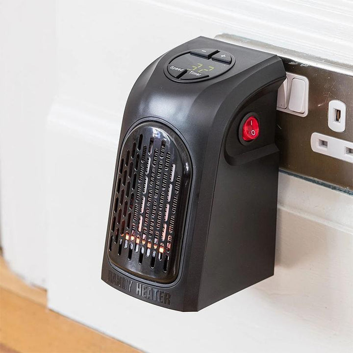 Ceramic plug-in heater with timer and thermostat