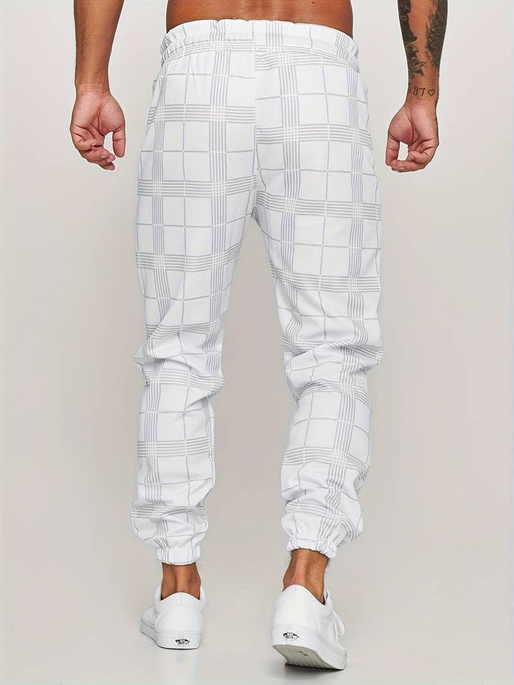 UrbanFit – Checkered Slim Fit Joggers for Men