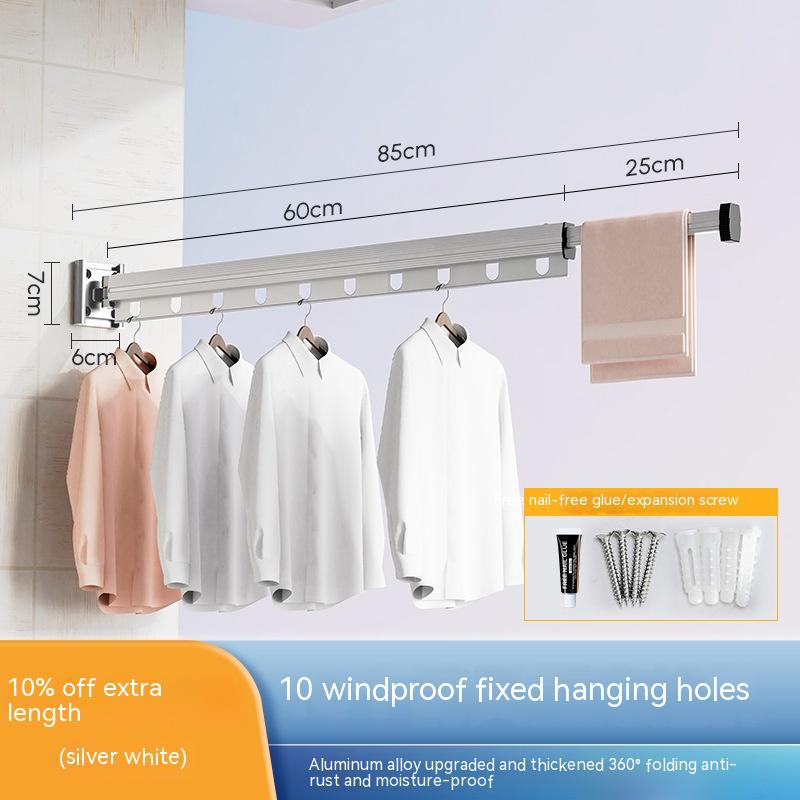 Foldaway drying rack with suction cup, no drilling into the wall