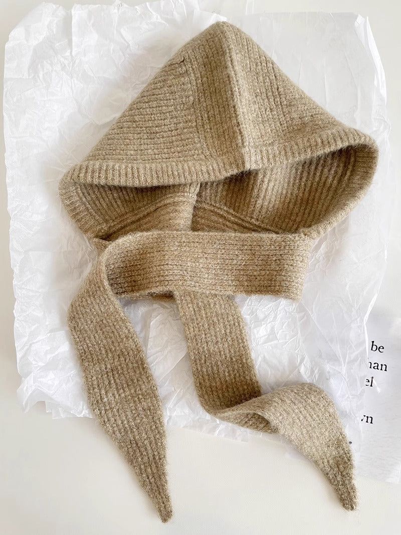 Knitted balaclava with ear warmers – retro, in a wool blend