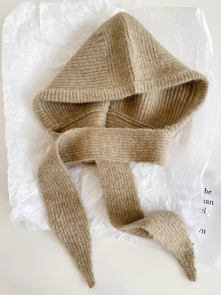 Knitted balaclava with ear warmers – retro, in a wool blend