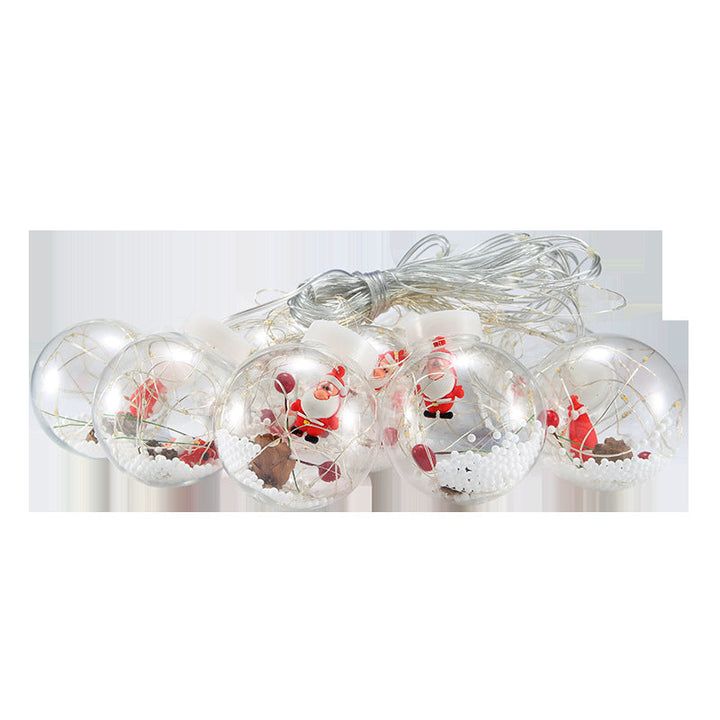 Curtain light with baubles and Christmas figures