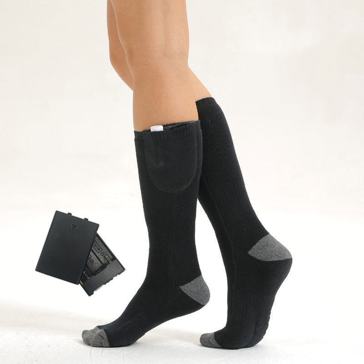 Heated cotton socks, battery, rechargeable or power bank powered