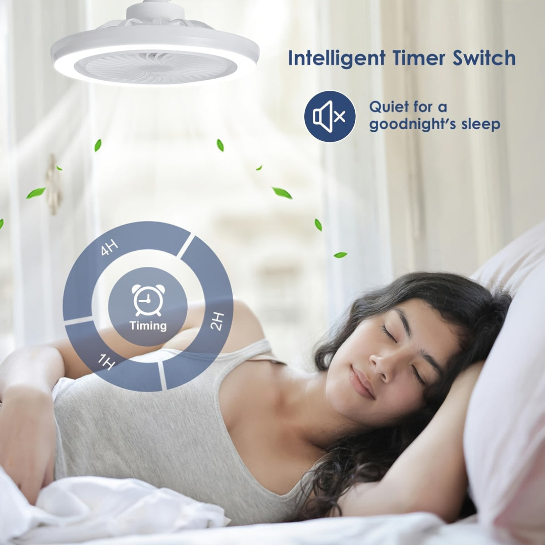 Slim LED Ceiling Fan Light – Dimmable and Quiet