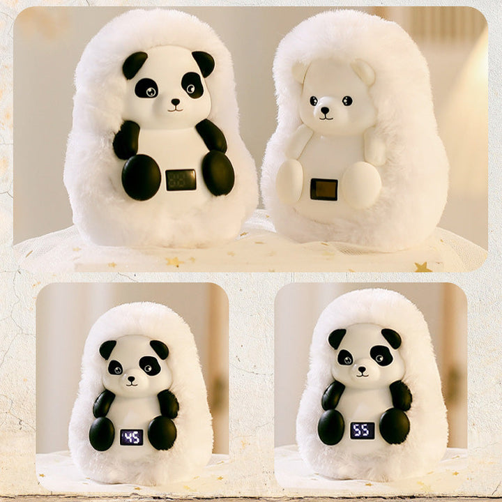 Rechargeable plush hand warmer as a polar bear or panda