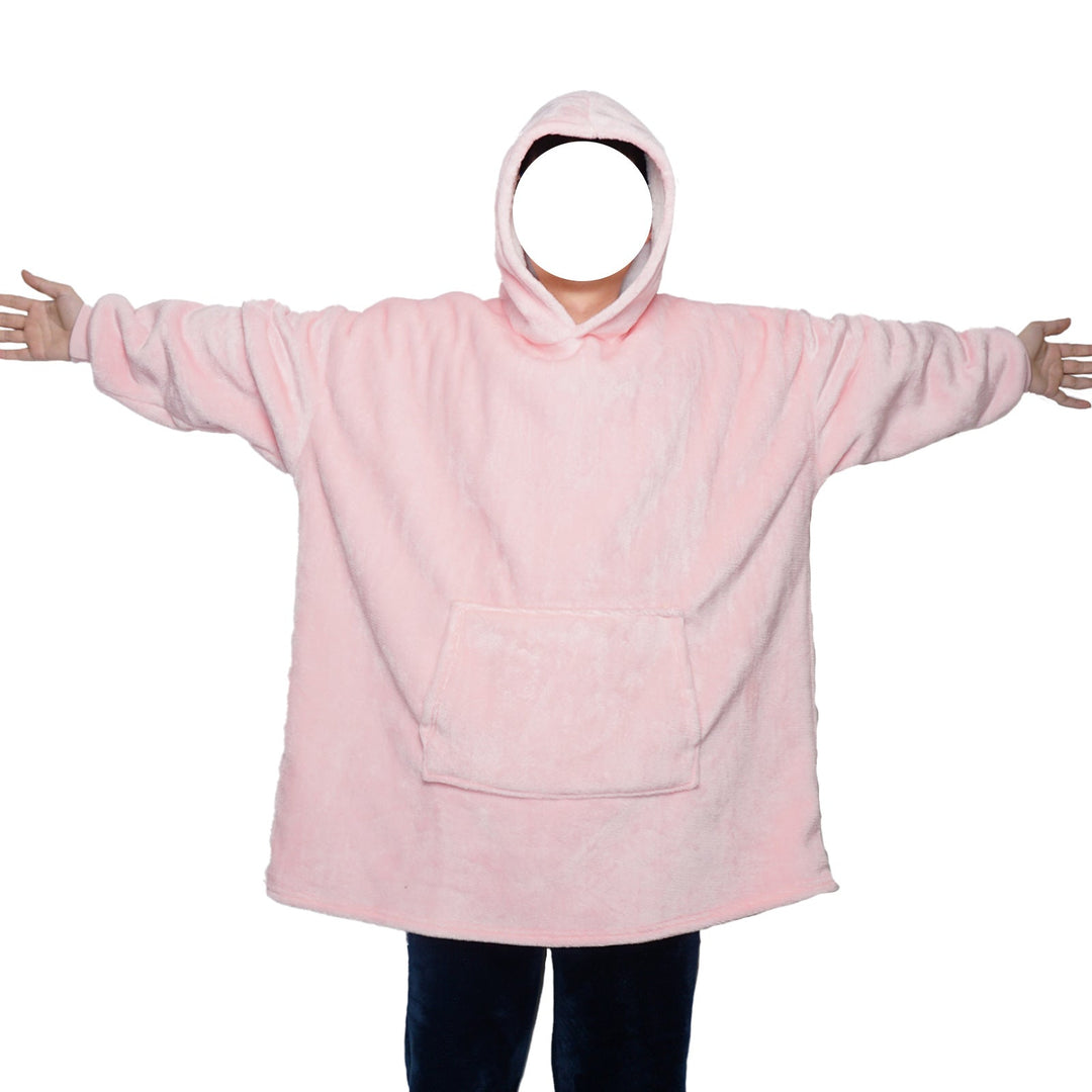 Blanket hoodie in flannel with hood and pocket – one size