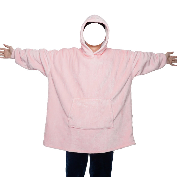 Blanket hoodie in flannel with hood and pocket – one size