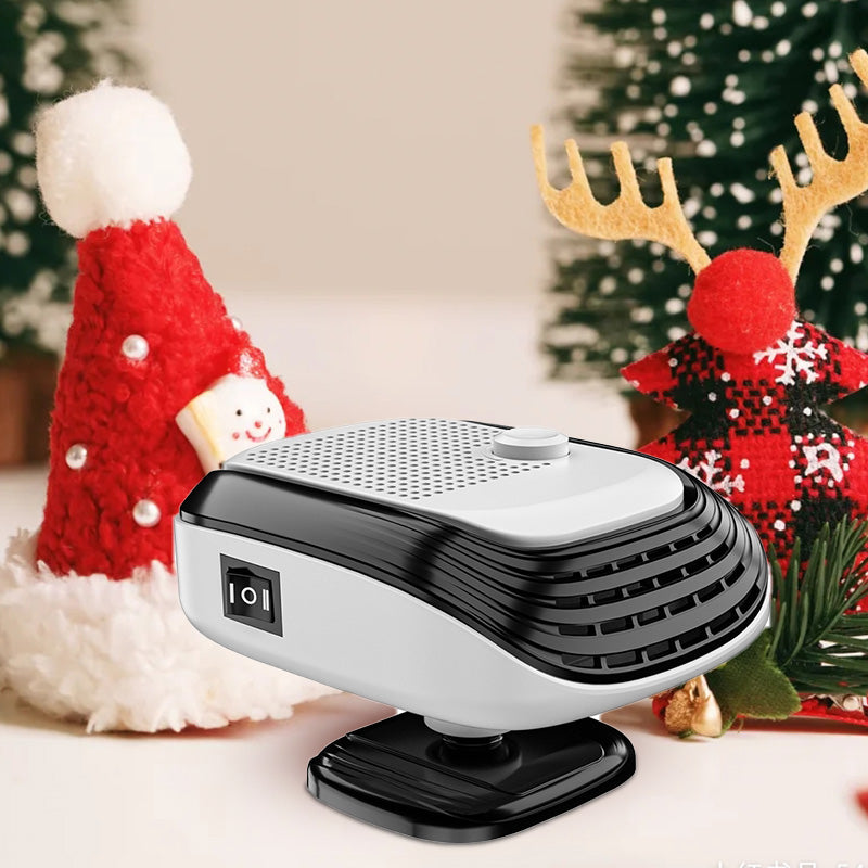 Compact car heater with 360° swivel and fast warmth