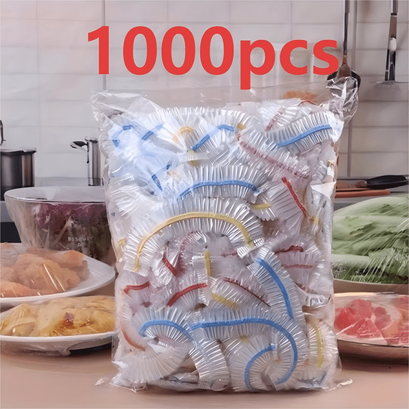 1000 Disposable Elasticated Food Covers, PE Bowl and Plate Covers 35 cm