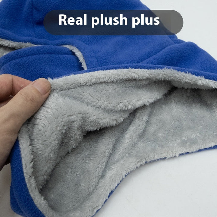 Hooded hat with scarf and face mask – with warm lining