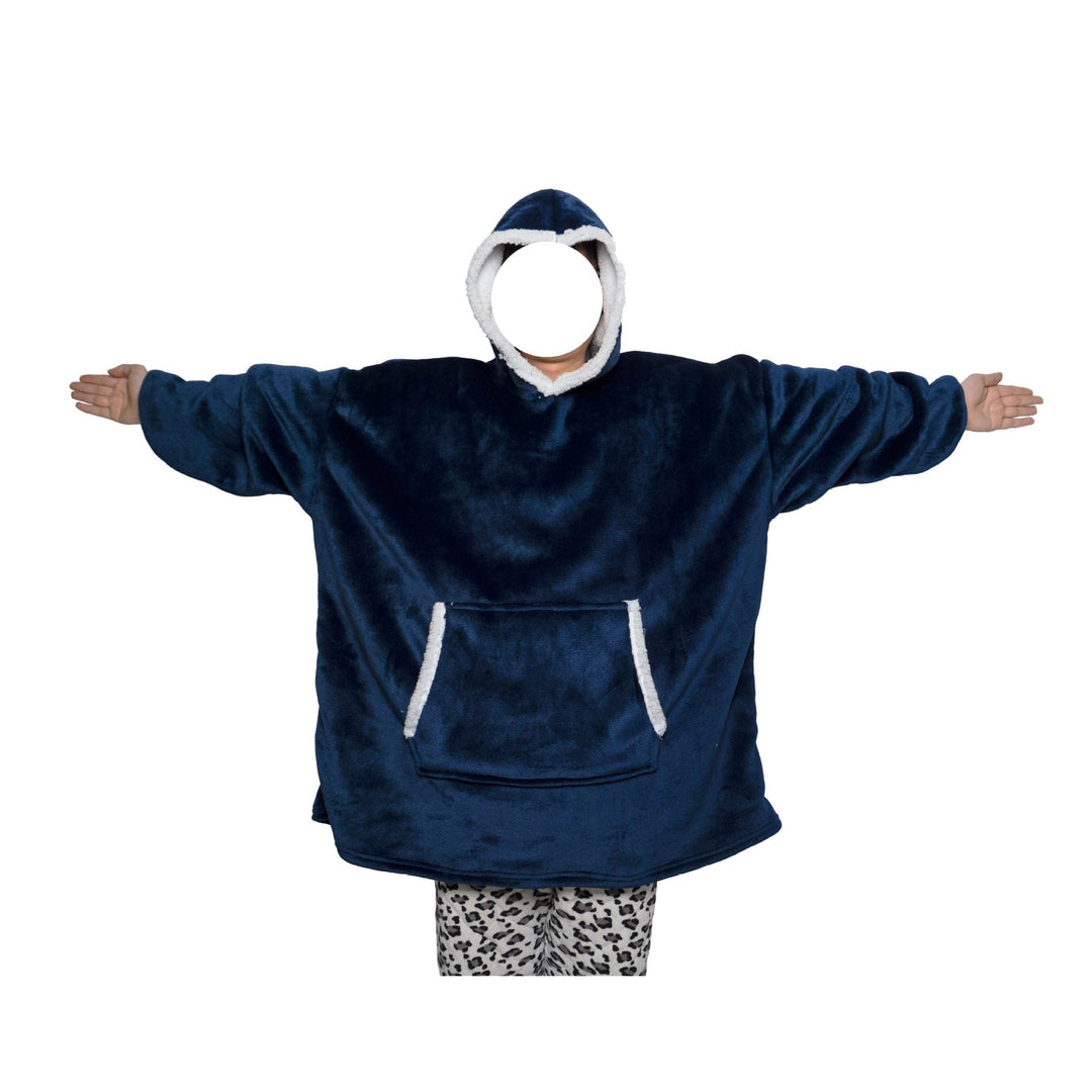 Blanket hoodie in flannel with hood and pocket – one size